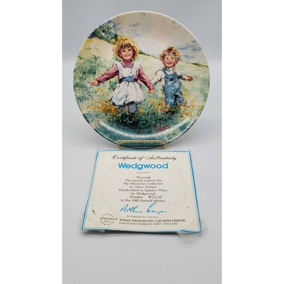 Wedgwood Vintage Collectible Plate Playtime By Mary Vickers 1982 - Picture 1 of 12